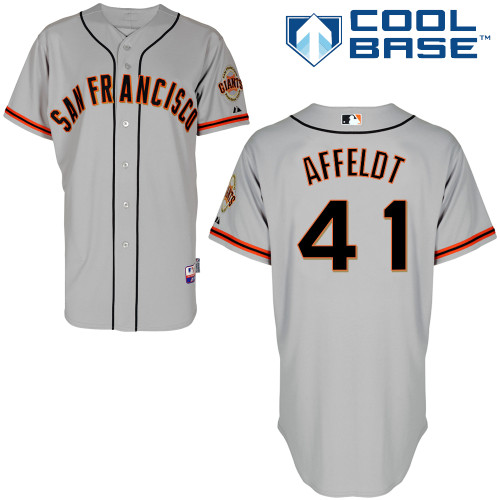 Jeremy Affeldt #41 MLB Jersey-San Francisco Giants Men's Authentic Road 1 Gray Cool Base Baseball Jersey